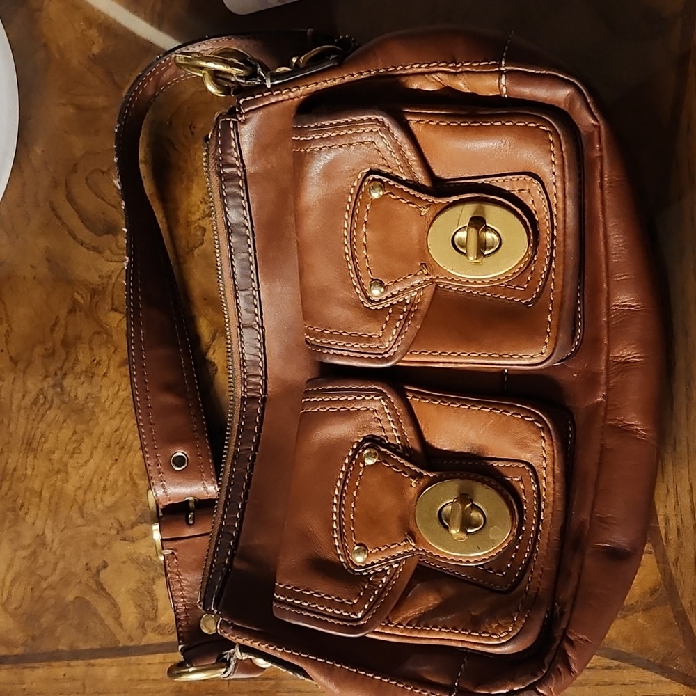 Coach Legacy Distressed Leather Turnlock Satchel